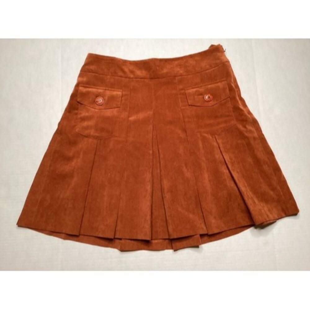 Chelsea & Theodore Corduroy A Line Skirt Women's Size 10  Brown/tan W/Pockets